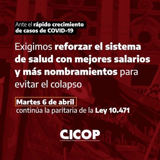 Flyer de difusión de la CICOP