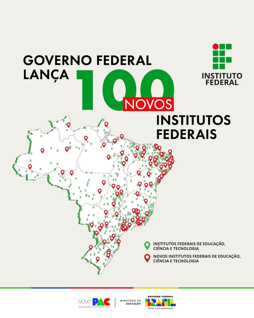 "Institutos Federais" anunciados en Brasil. "Institutos Federais" anunciados en Brasil.
