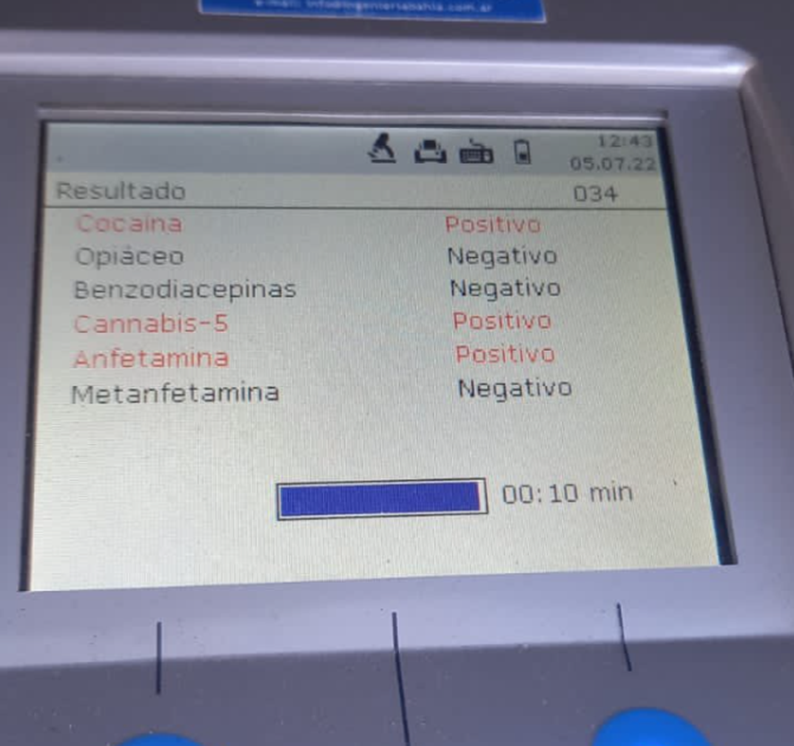 Los resultados de las pruebas de drogas que se le practicaron a Ricardo Iorio en Bahía Blanca