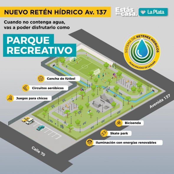 En el lugar del desalojo se construye desde el año pasado un reservorio