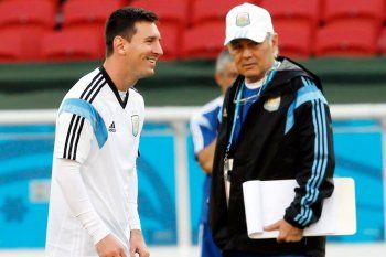Messi y Sabella juntos en la Selección Argentina.