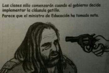 revuelo por una caricatura que incita a ?gatillarle? a baradel en la cabeza por haber decidido un paro