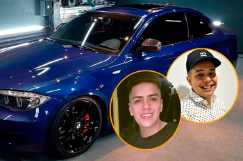 Lucas Escalante y Lautaro Morello salieron en un BMW azul que apareció incendiado