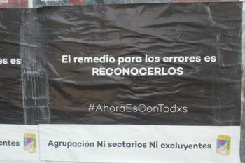 mar del plata: afiches y pase de facturas en el frente de todos