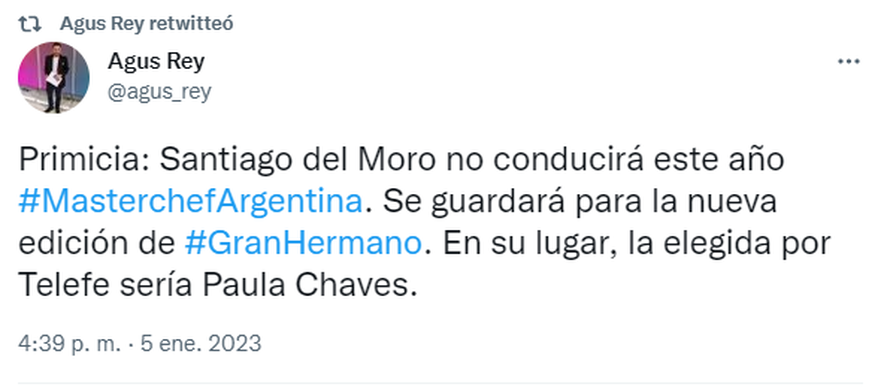 Santiago Del Moro no estará en frente de MasterChef en 2023
