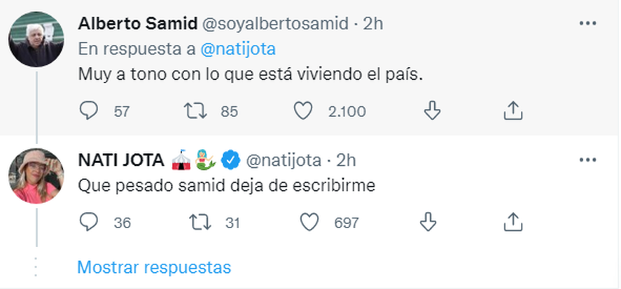 Alberto Samid se cruzó con Nati Jota por el atentado a Cristina