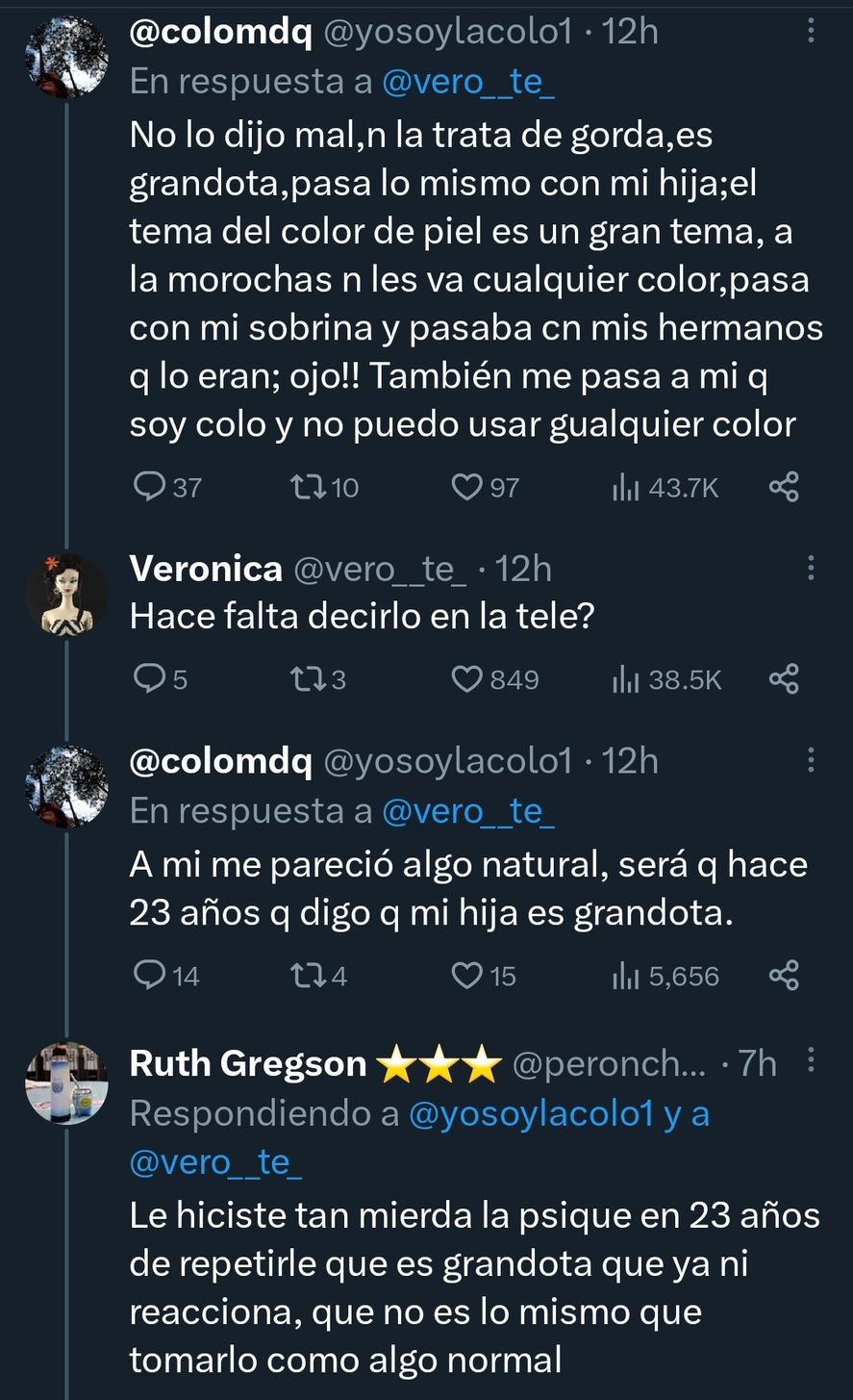 Algunos de los diálogos polémicos que provocó en redes la calificación a su hija de 15 años como 