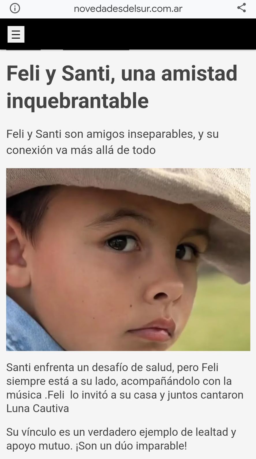 Así narraba un medio local del sur de Santa Fe el video viral de los nenes que cantan de manera emotiva Así narraba un medio local del sur de Santa Fe el video viral de los nenes que cantan de manera emotiva