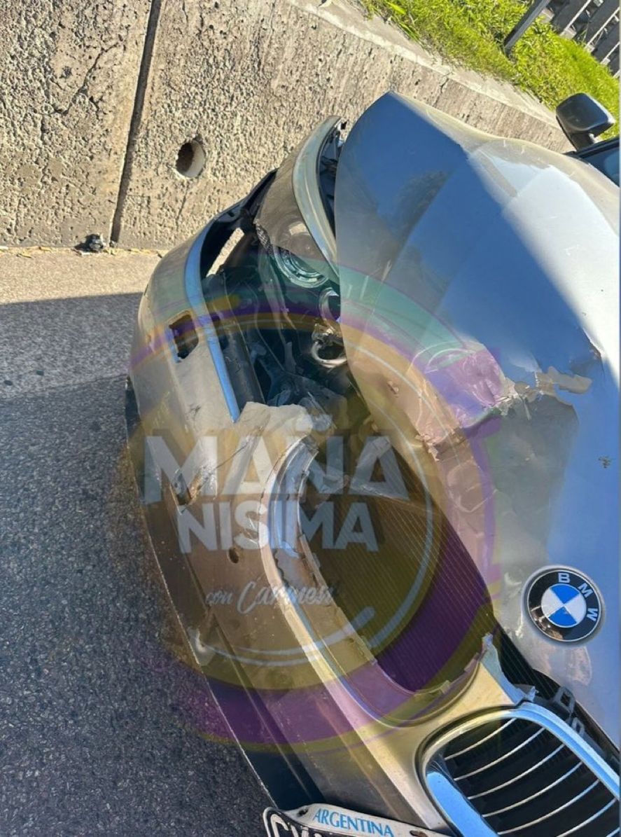 Así quedó el auto de More Rial.