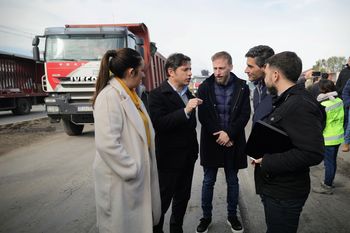 Axel Kicillof, esta mañana en Lomas de Zamora.