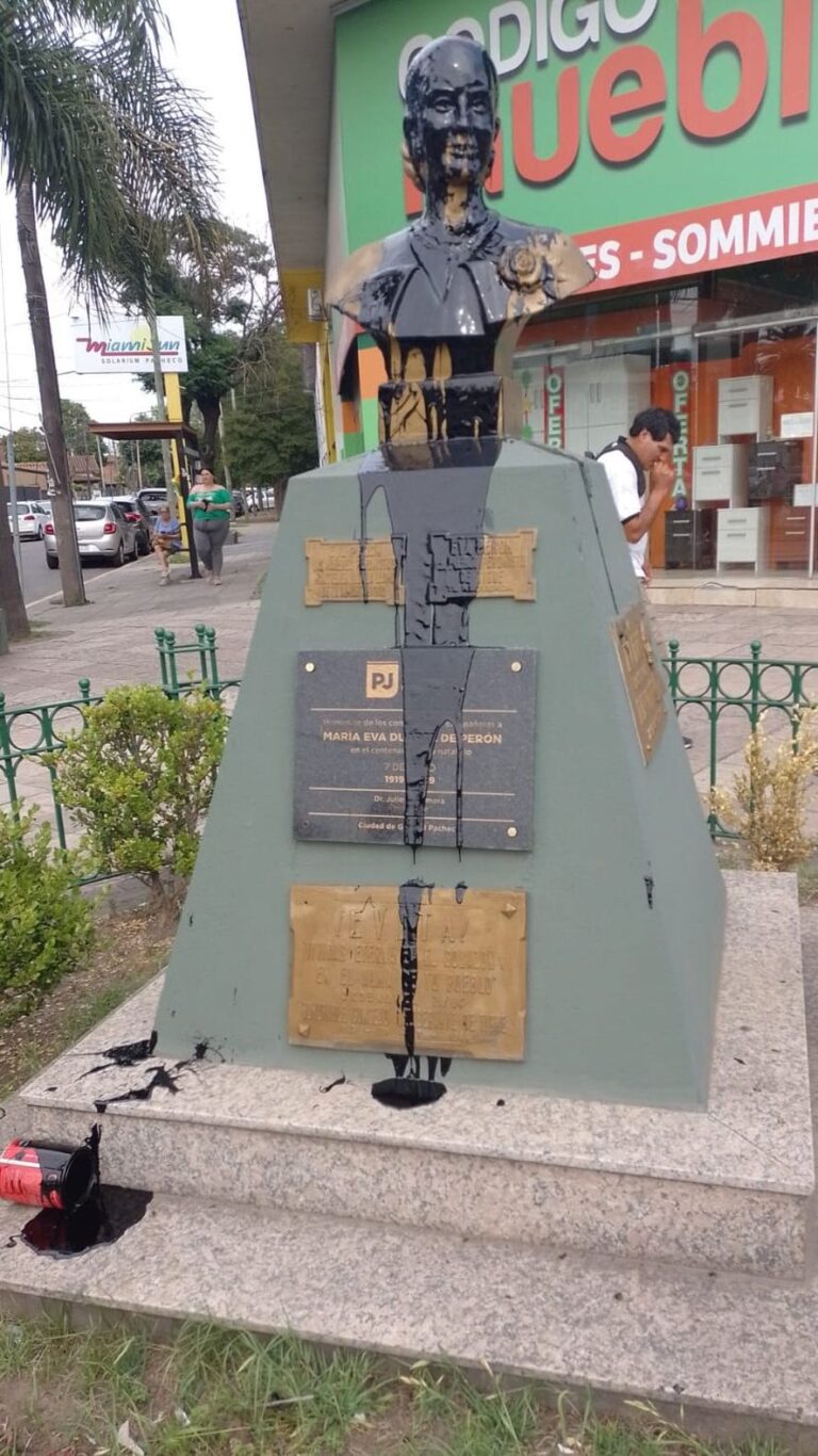 Tigre: vandalizaron un busto de Evita y el intendente respondió