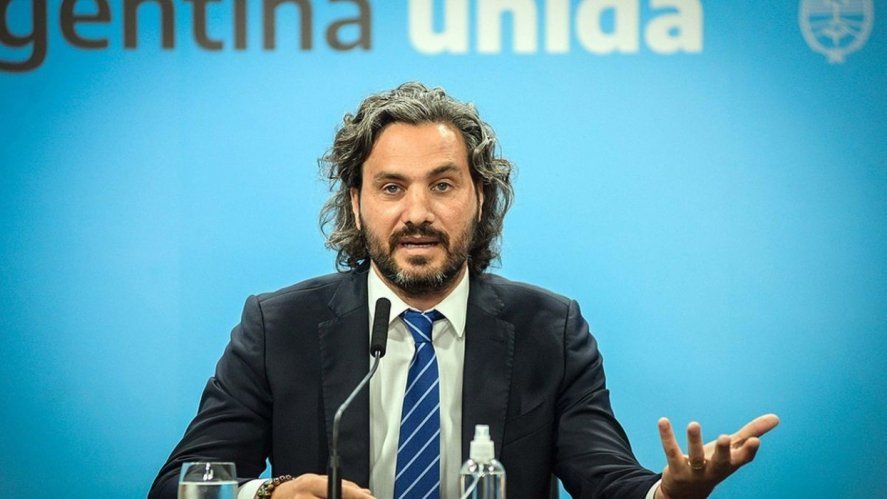 El jefe de Gabinete, Santiago Cafiero, y los ministros del Interior, Eduardo de Pedro, y de Obras Públicas, Gabriel Katopodis, encabezan un acto
