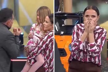El susto de María Fernanda Callejón en el programa de Iúdica.