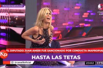 Con un gesto haciendo alusión al escándalo en Diputados, Canosa brindó su show en Nada Personal.