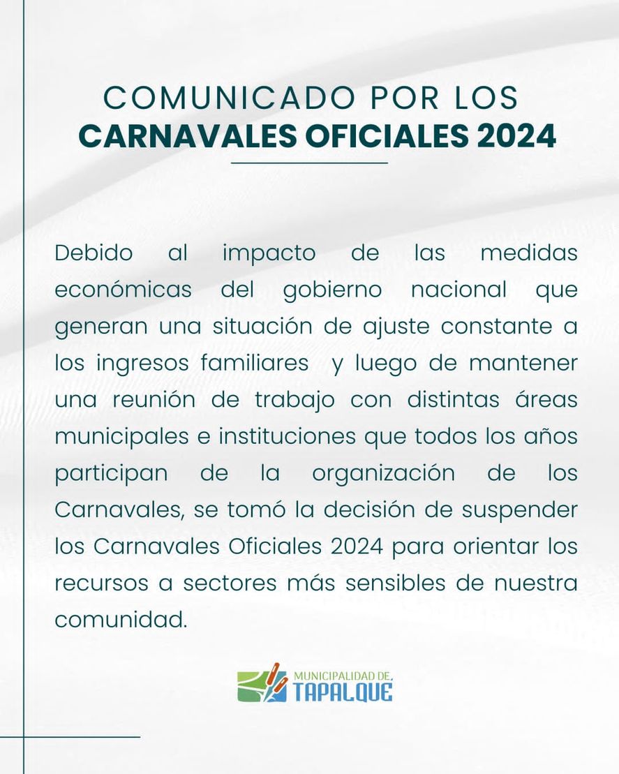 Municipios peronistas suspenden carnavales y apuntan a los recortes de Milei Municipios peronistas suspenden carnavales y apuntan a los recortes de Milei