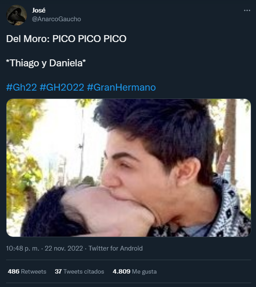 El chape de Daniela y Thiago de Gran Hermano