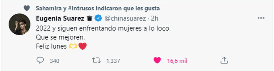 La China Suárez se hartó de que la quieran enfrentar con otras mujeres