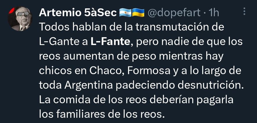 Cuentas de Twitter de extrema derecha aprovecharon los memes y las burlas por el cuerpo más gordo de L-Gante y lo mezclaron con política y su odio a los convictos 