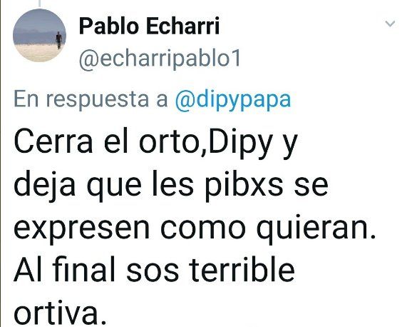 Mensaje de Echarri contra el Dipy en Agosto