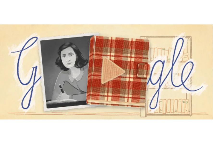 Google homenajeó a Ana Frank en su doodle de hoy en conmemoración de los 75 años de la publicación de su diario. 