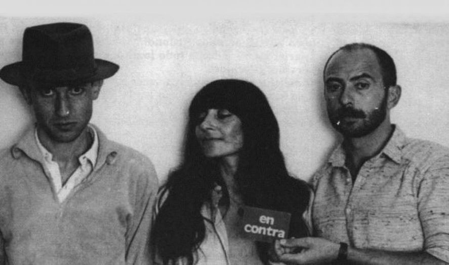 El Indio Solari junto a Skay Beilinson y la "negra" Poli.