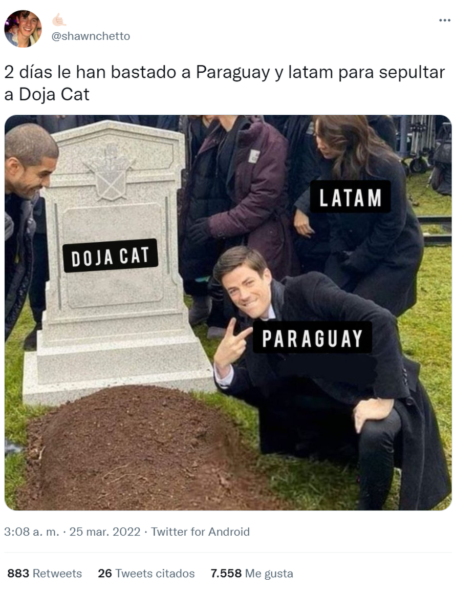 En Twitter no faltaron los memes sobre el cruce entre Doja Cat y sus fans de Paraguay
