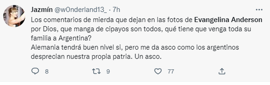 Evangelina Anderson es tendencia por su llegada al país