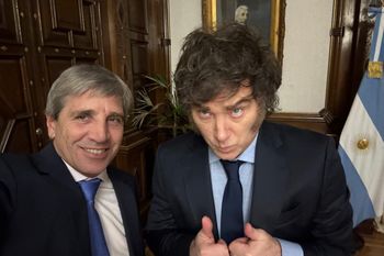 Javier Milei junto a Luis Caputo antes de conocer el índice de inflación