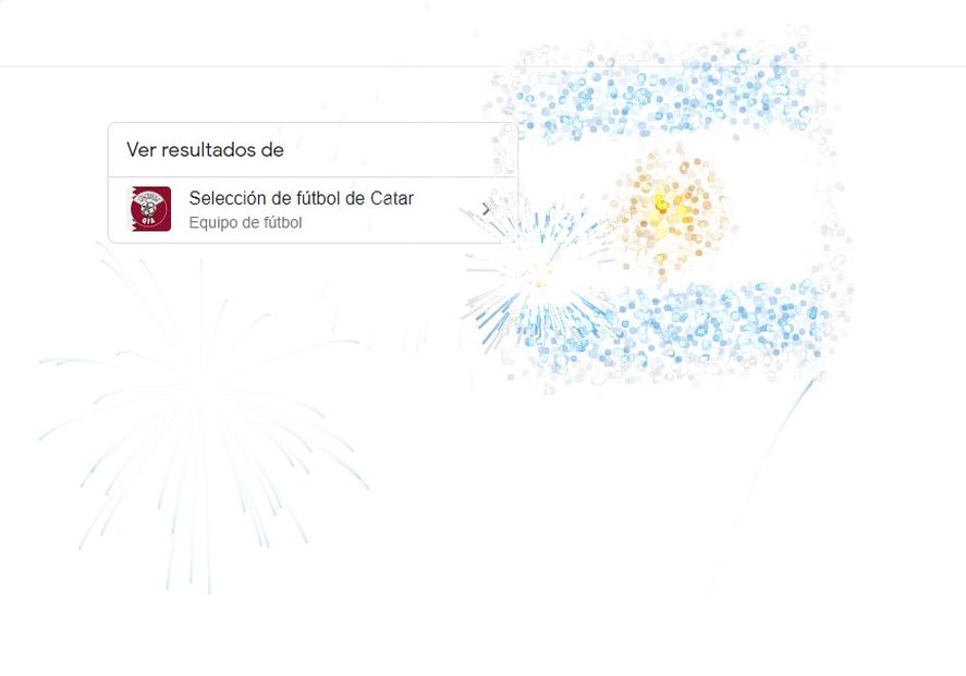 Google celebra con fuegos artificiales y la bandera de Argentina en su Doodle. 