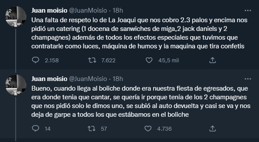 Egresados del Grilli canning contra La Joaqui por actitudes en su fiesta de fin de año