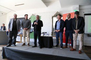 Guillermo Britos (Chivilcoy), Carlos Bevilacqua (Villarino), Arturo Rojas (Necochea) y Juan Nosetti (Salliqueló) en el III Congreso de BAP. Septiembre de 2022.