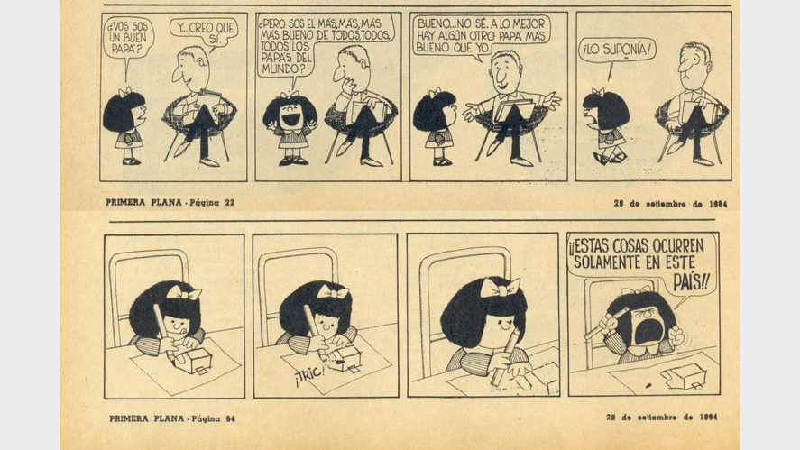 Mafalda: en Primera Plana le dieron dos espacios a la tira cómica del personaje de Quino que se convirtió en un ícono.