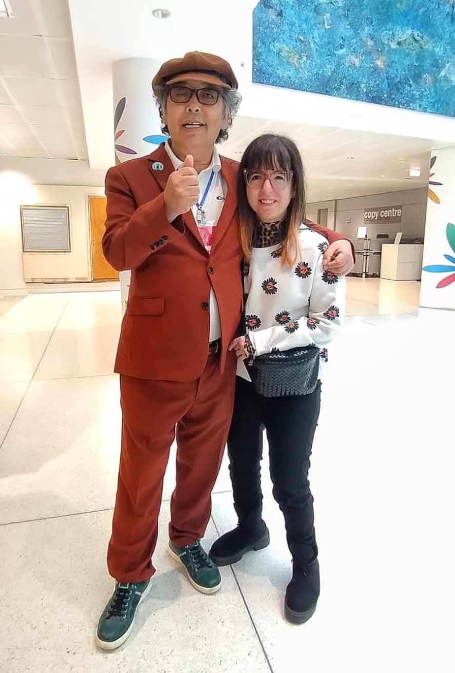 María Luján Cornejo y el artista Kimgeun-tae. María Luján Cornejo y el artista Kimgeun-tae.