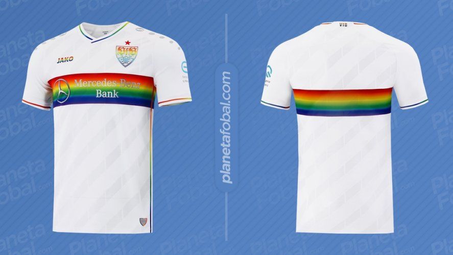 La camiseta que utilizará mañana el Stuttgart tendrá una franja arco iris para homenajear a quienes fueron castigados por ser homosexuales en el genocidio