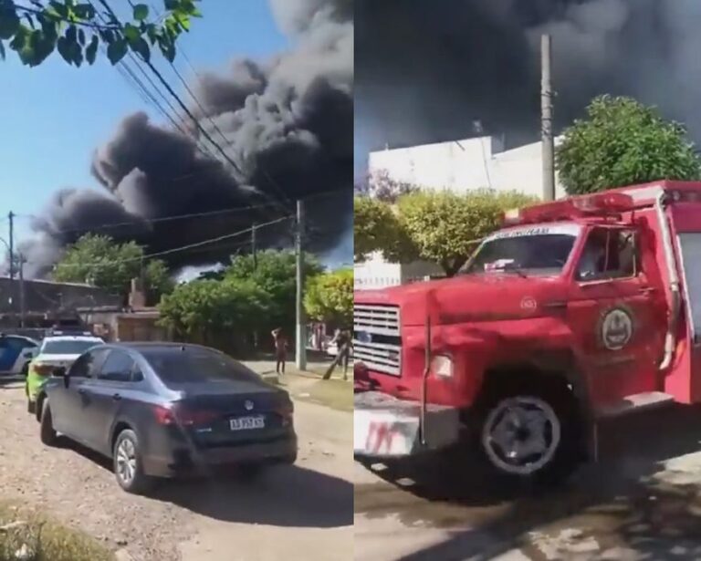 Incendio voraz en Hurlingham: un bombero resultó herido