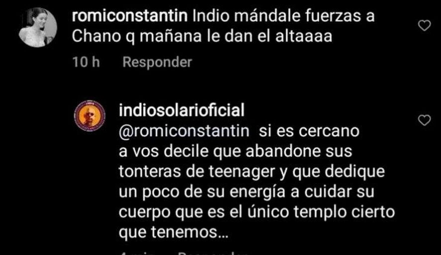 El Indio Solari le mandó un mensaje a Chano a través de su cuenta de Instagram