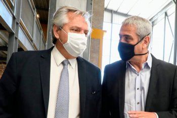 Alberto Fernández junto a Jorge Ferraresi