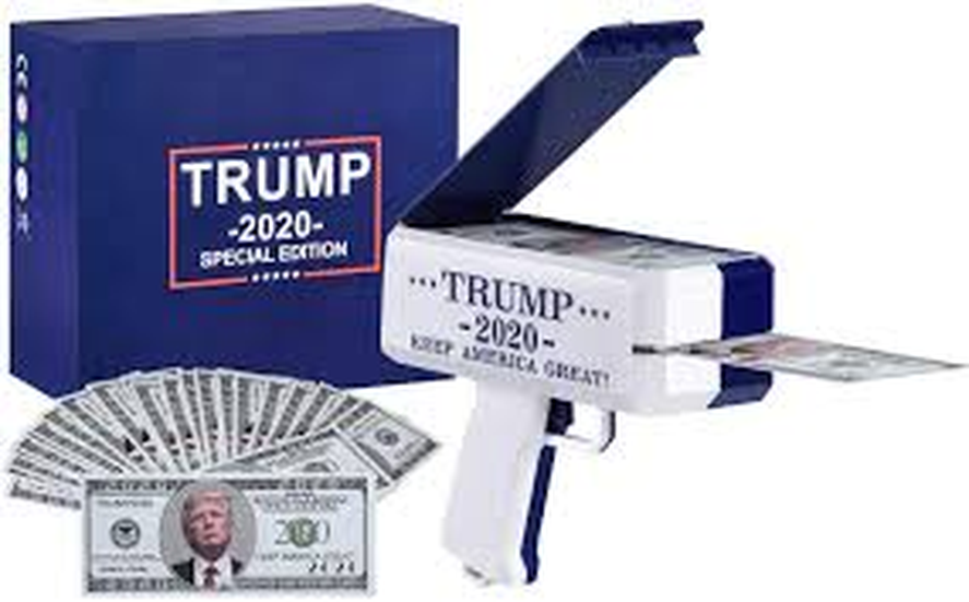 Las armas lanzadoras de billetes descartadas de la campaña de Donald Trump, que Martín Tetaz adaptó para el programa con Juana Viale 