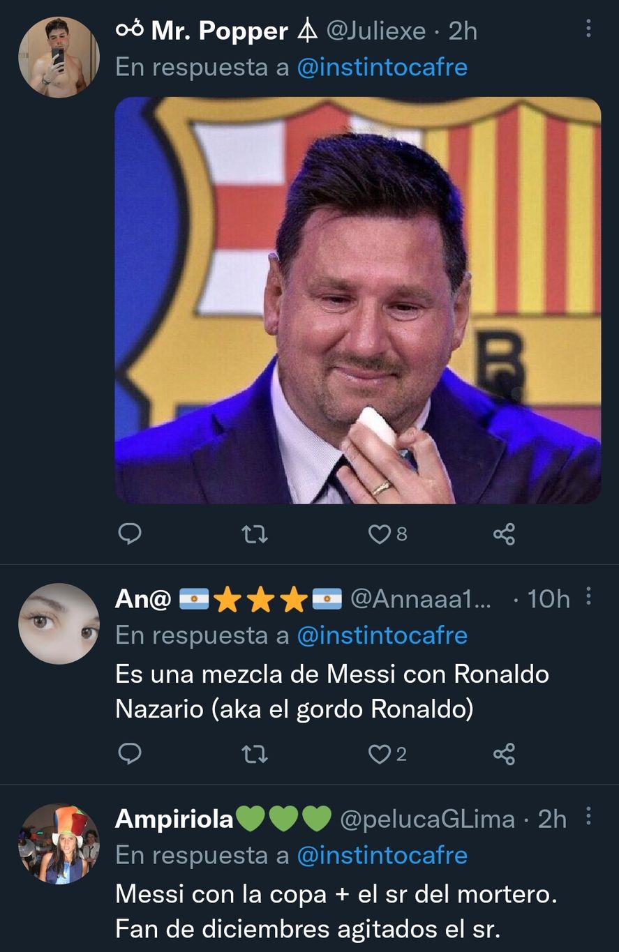 Las burlas y los memes por el tatuaje de "Messi gordo" en la espalda de un joven hincha de Argentina