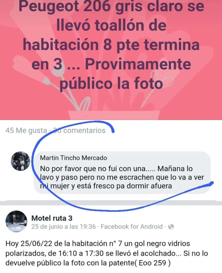 Las publicaciones en Facebook del albergue transitorio de Azul que decidió realizar el escrache a clientes que hurtan sus pertenencias