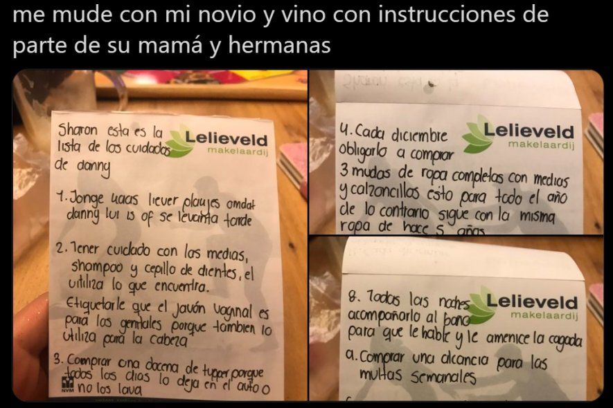 La suegra y las cuñadas de Sharon le dieron una "lista de los cuidados de Danny"