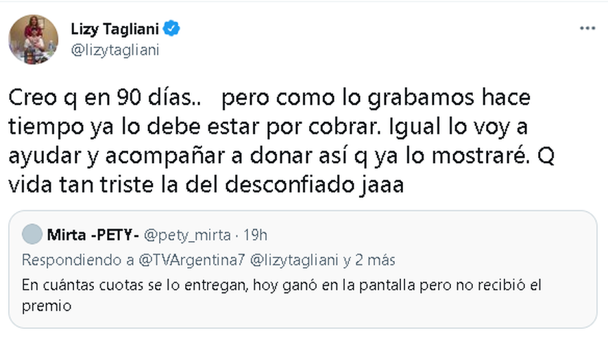 Lizy Tagliani desmintió una denuncia de estafa en Trato Hecho