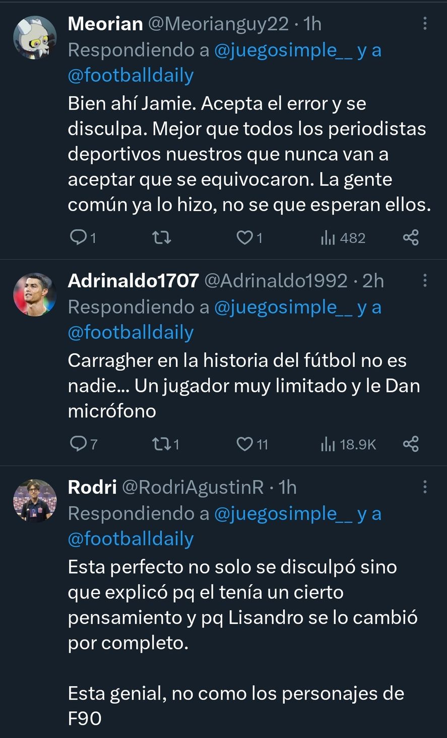 Los comentarios en redes generados a partir de las disculpas del ex jugador del Liverpool para con Lisandro Martínez, el defensor del Manchester United a quien lo había criticado 9 meses atrás por su baja estatura 