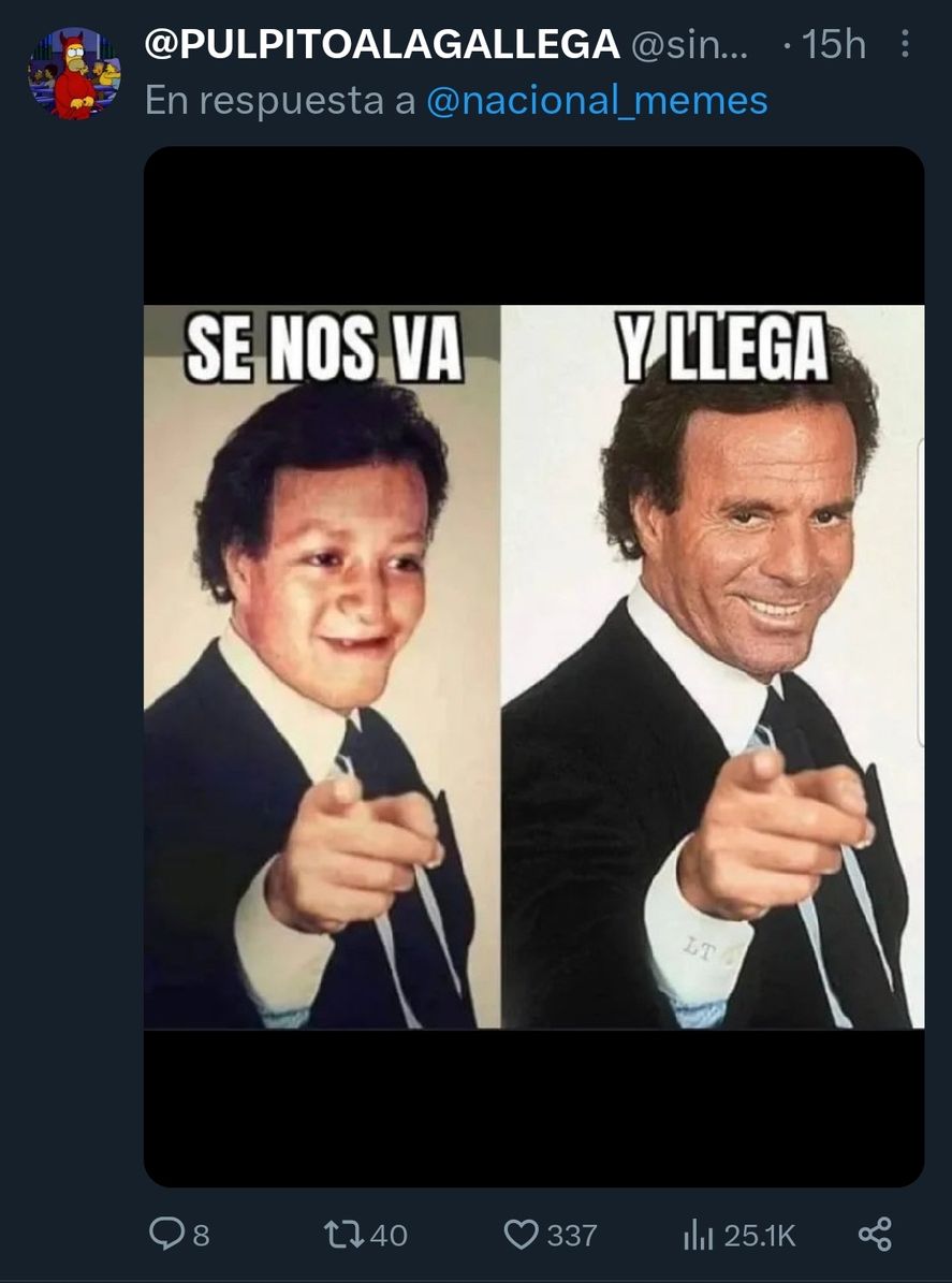 Los usuarios de redes sociales ya se divierten anticipando en memes de Julio Iglesias la llegada del próximo mes 