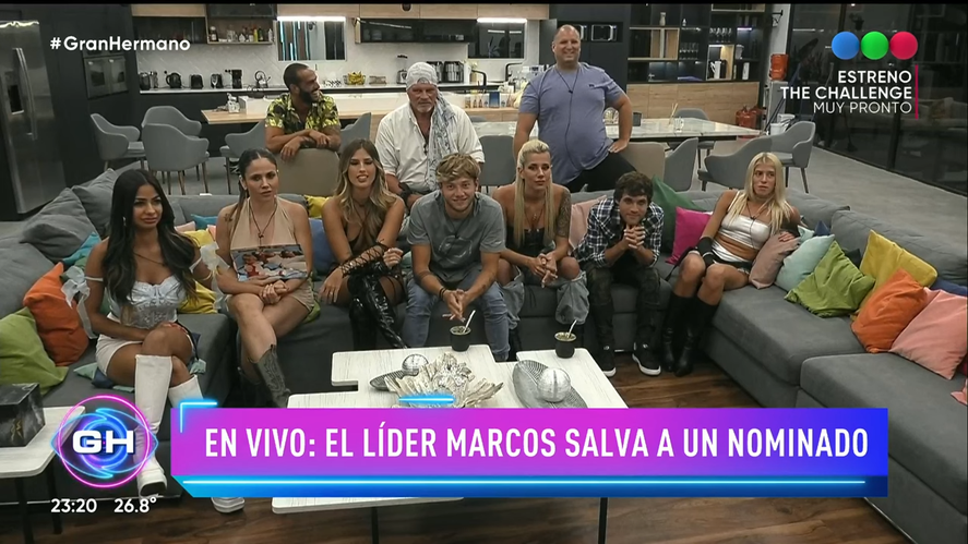 Marcos Ginocchio fue quien ganó la prueba del líder y pudo salvar a un participante de la próxima eliminación. Quiénes son los nominados de Gran Hermano.