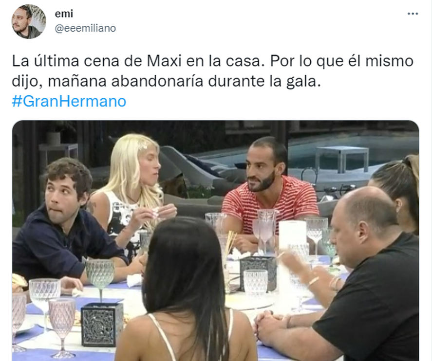 Maxi abandonaría la casa de Gran Hermano tras la expulsión de Juliana