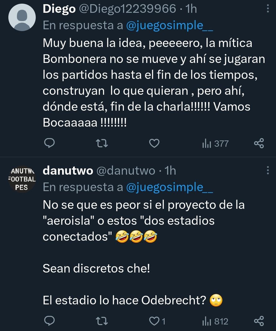 Memes y burlas en redes por el proyecto del candidato de Mauricio Macri en Boca Juniors de construir y conectar otro estadio junto a la Bombonera 