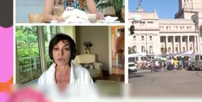 Así fue el blooper de Mónica Gutiérrez en pleno paro nacional: su marido apareció desnudo en vivo