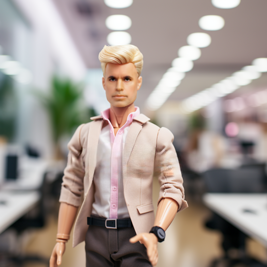 Muñeca y muñecos candidatos a lo Barbie y Ken. Aquí Horacio Rodríguez Larreta 