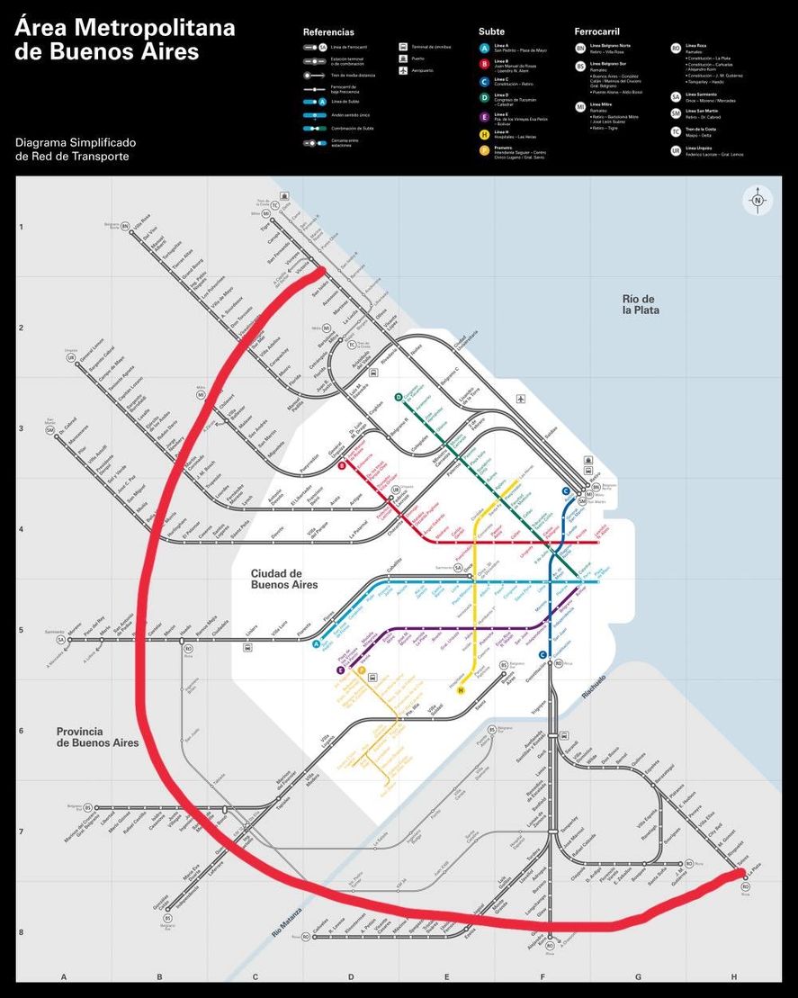 Otra de las ideas del estudiante es un tren que permita recorrer el conurbano saliendo de La Plata y llegando a zona norte sin necesidad de ingresar a CABA. Una especie de recorrido similar al colectivo 338